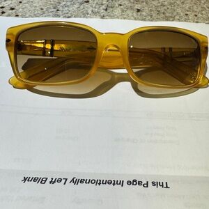 PERSOL MIELE Yellow UNISEX Sunglasses with case. Rare BEAUTIFUL!!!